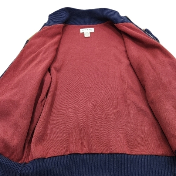 Orvis Cable Knit Zip Vintage Style Cardigan, Navy, Men's XL, (Listing as) - Picture 3 of 8